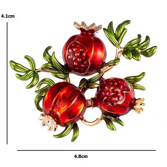 Betsey Johnson Longevity Red Pomegranate Brooch - Picture 6 of 7